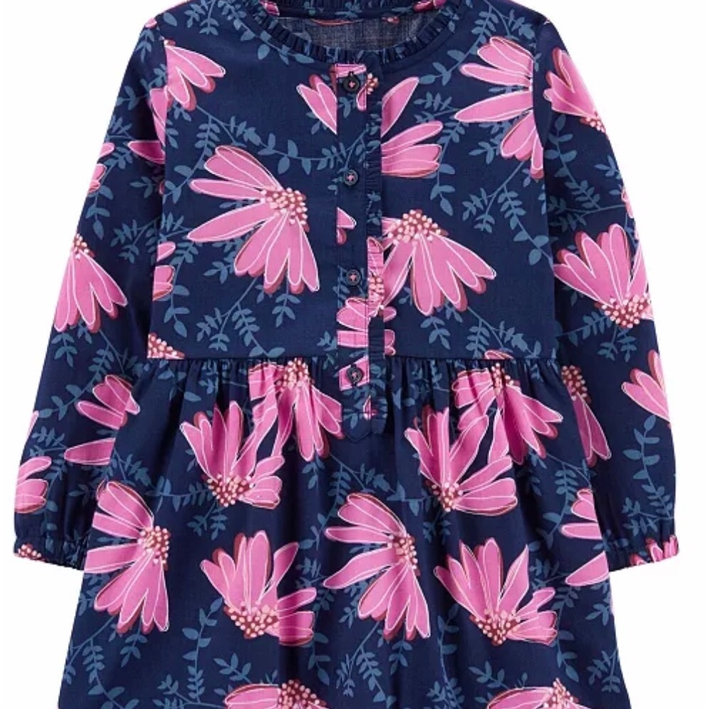 Brand New with Tag Carter’s Toddler Girls Floral Sateen Dress. Size 5T